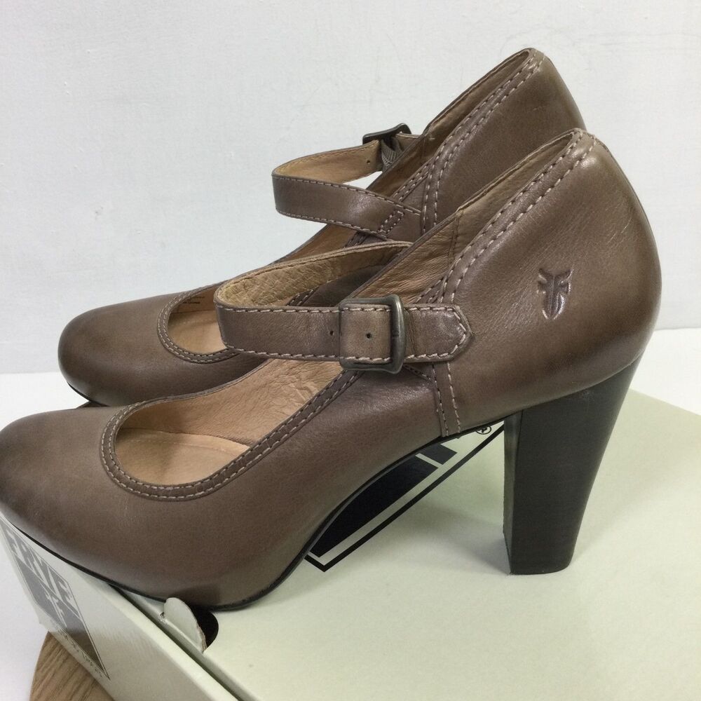 FRYE Women's Leather Upper Miranda Ankle Mary Jane Heel in Gray Size 10M - Picture 5 of 11